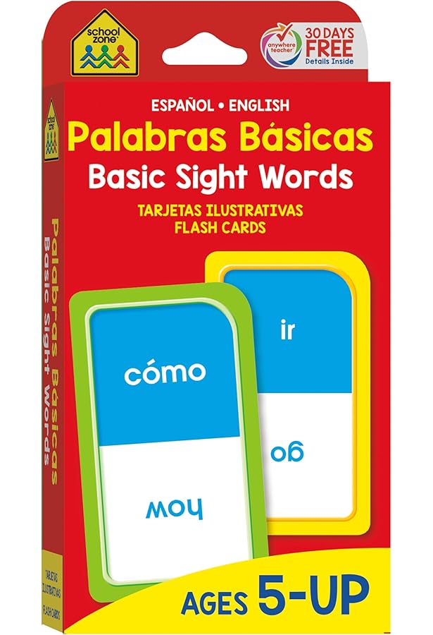 School Zone Preschool Spanish Bilingual 4-Pack Flash Cards: 224